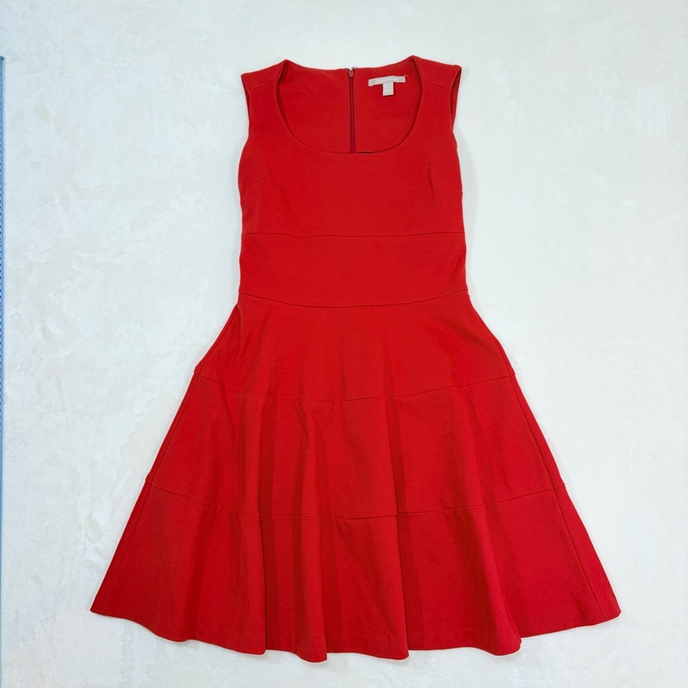 Banana Republic Crimson Sleeveless Fit and Flare Dress - Picture 2 of 9